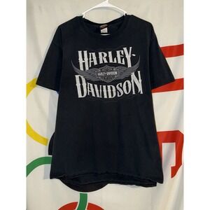 Harley Davidson T Shirt Large Black Horsepower Biker Motorcycles Y2K